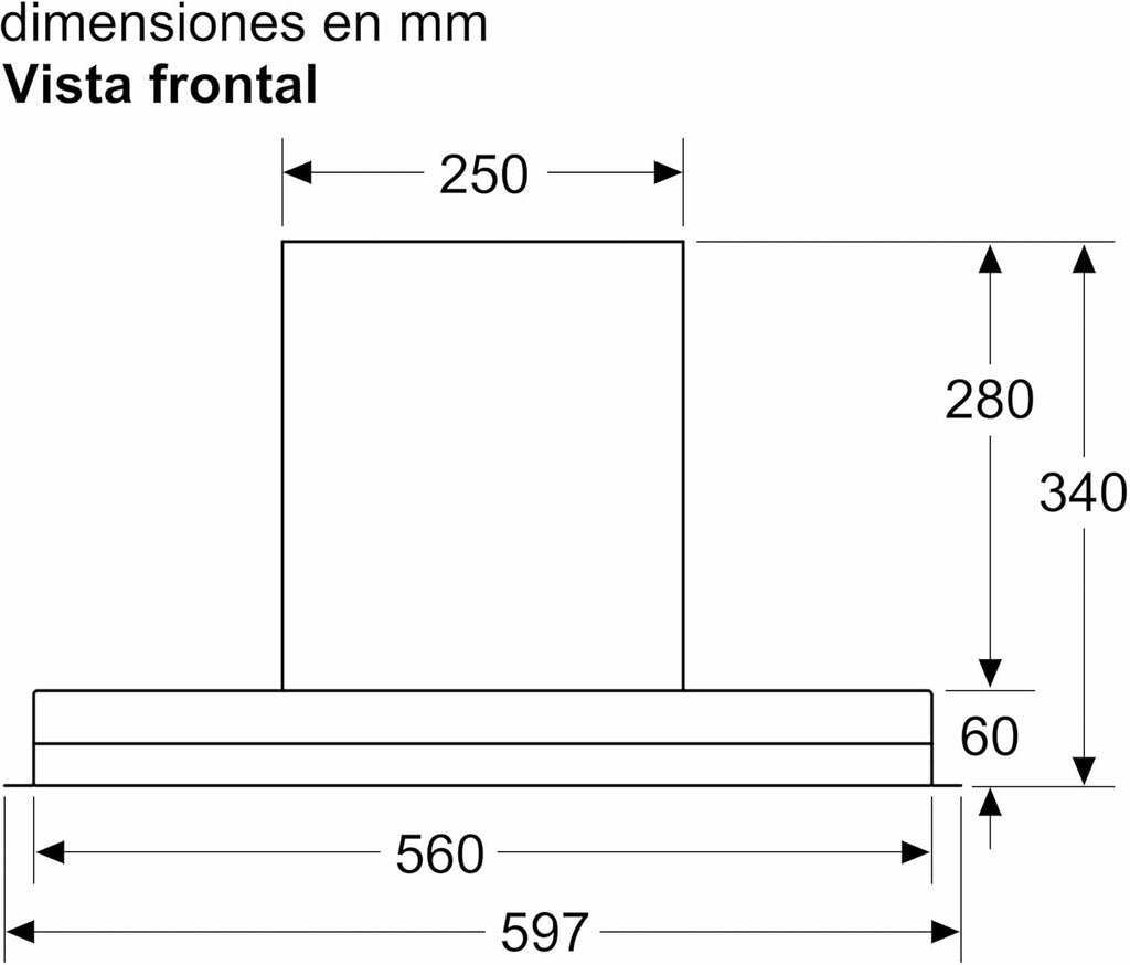 Balay – Integrierbare Deko-Dunstabzugshaube, 60 cm breit, 4 Leistungsstufen, Abluft- oder Umluftbetrieb, Schwarz, 3BD967GN