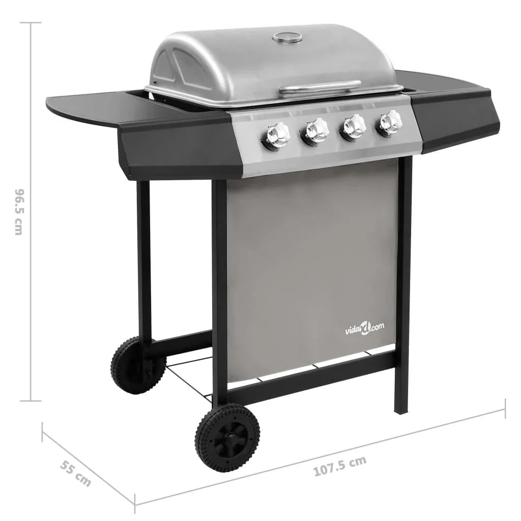 Gasgrill Mit 4 Brennern Schwarz Und Silber Vidaxl