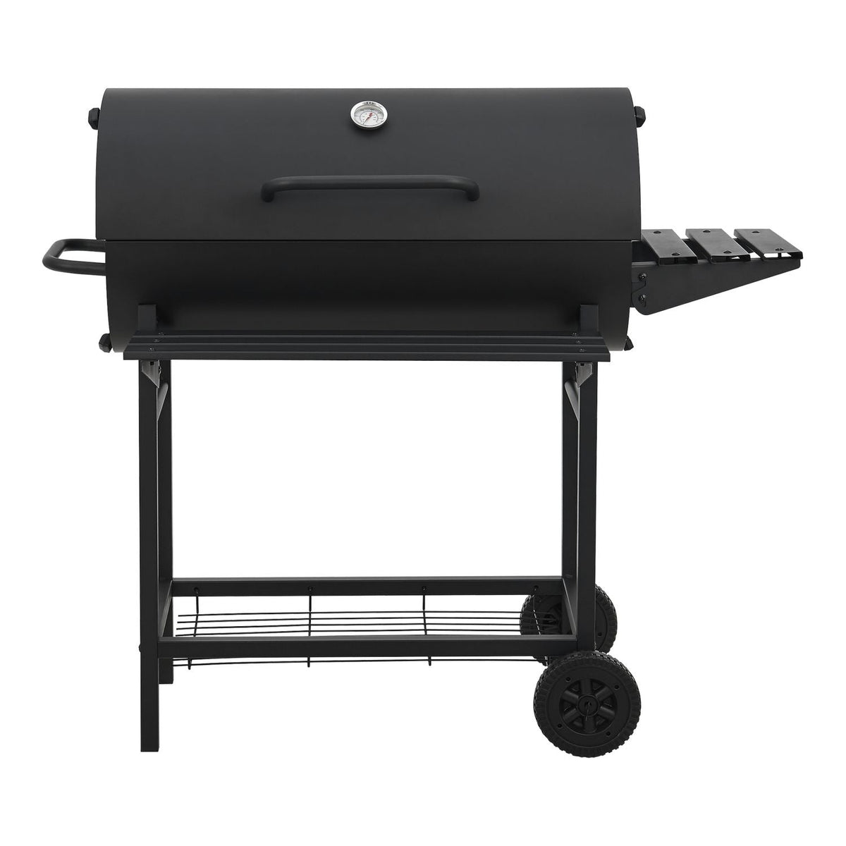 Barbacoa De Carbón Armento Con 2 Ruedas Termómetro Acero - Negro [casa.pro]