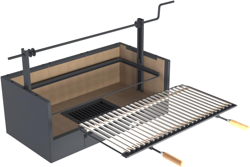 Imex El Zorro – Schubladen-Grill mit Schamottstein | 90x48x65 cm | Robuste Stahlkonstruktion und hohe Wärmespeicherung | Ideal für Holzkohle- und Holzgrills im Freien