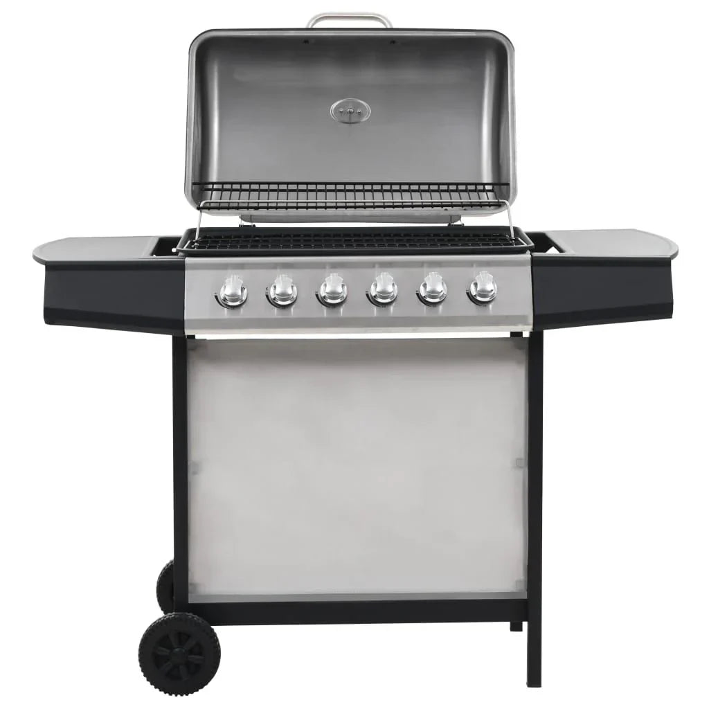 Gas-Grillwagen mit 6 Brennern Silber Edelstahl Vidaxl