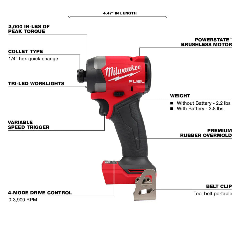 2025 Milwaukee 3697-27 Set Completo M18 Fuel con 7 Herramientas