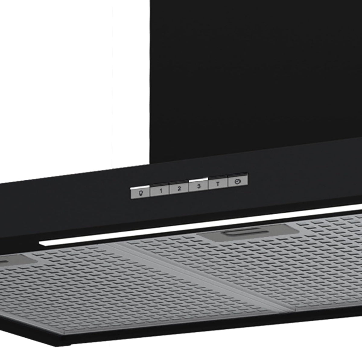 CATA Campana Decorativa Pared Sygma 9010 BK con 4 Niveles de Extracción, 3+1 Turbo Panel de Control Electrónico Nivel Sonoro 50 db Motor BT3 Extra Silencioso Iluminación LED Ancho 90 cm Color Negro