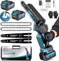 2-in-1 8 Zoll Akku-Mini-Kettensäge und Hochentaster mit 2x 4000mAh Akkus, bürstenlose Kettensäge mit Teleskopstange für den Außenbereich, ausziehbar bis 4M
