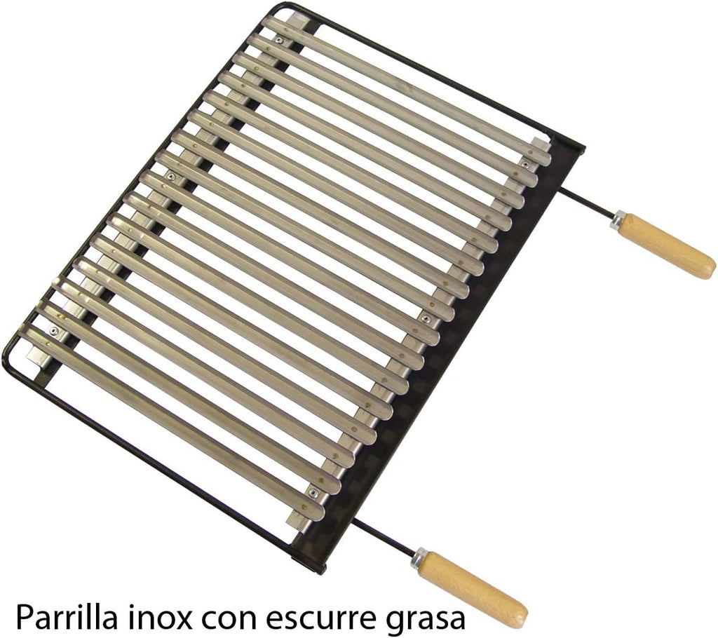 Imex El Zorro – Schornsteingrill mit Metallablagen | 61x40x217 cm | Verstärkter Stahl mit Edelstahlrost und Rauchfang | Ideal für Gärten, Höfe und Terrassen