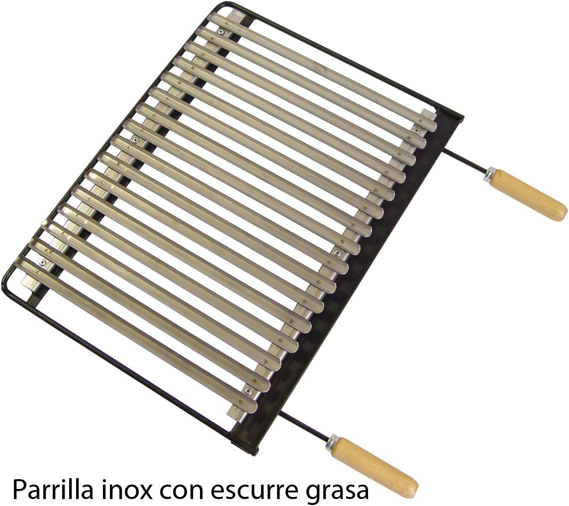 Imex El Zorro – Schornsteingrill mit Metallablagen | 61x40x217 cm | Verstärkter Stahl mit Edelstahlrost und Rauchfang | Ideal für Gärten, Höfe und Terrassen