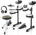 Donner DED-80 7-Piece Musical Electronic Drum Set with Mesh Patches, 180 Sounds, Drum Throne, Headphone, Sticks, Kids Christmas Birthday Gift, 40 Melodics Lessons
