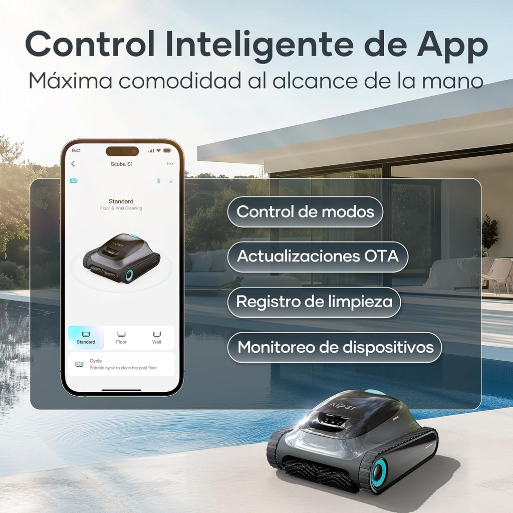 AIPER Scuba S1 2025 Roboter Poolreiniger für Boden und Wände, Poolsauger mit verbessertem 180 Min. Akku, Ultrafeine Filtration + App & OTA, für Pools bis 150 m²