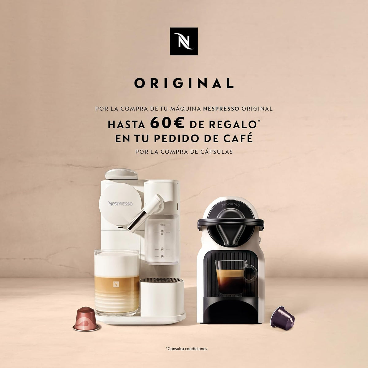 Nespresso De'Longhi Inissia EN80.B - Cafetera monodosis de cápsulas Nespresso, 19 bares, apagado automático, color negro