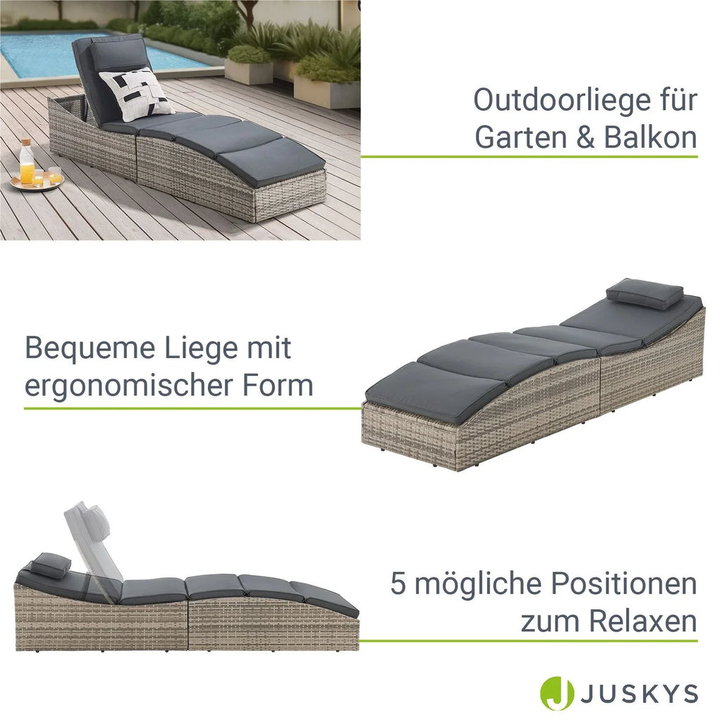 2025 Polyrattan Sonnenliege Klappbar Lamia