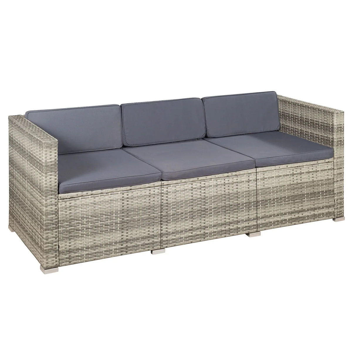 2025 Conjunto de jardín de resina trenzada Punta Cana M negro con cojines grises
