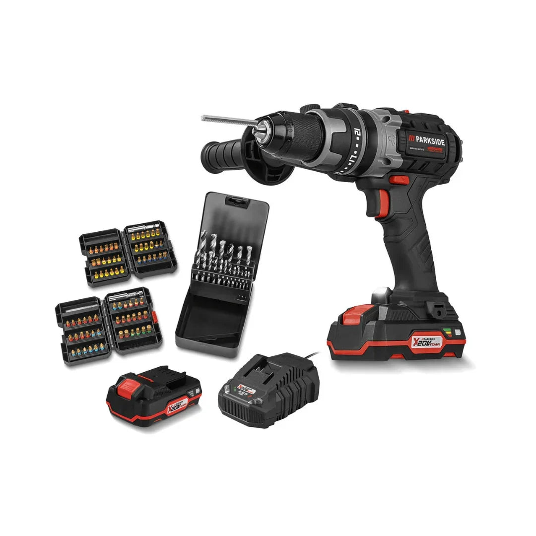 2026 Taladro Percutor Inalámbrico PARKSIDE PERFORMANCE con Accesorios »PSBSAP 20-LI B2«, 20 V