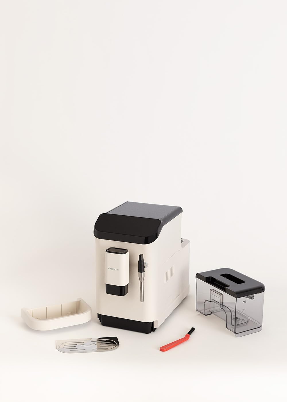 CREATE / THERA MATIC TOUCH / Kaffeevollautomat gebrochenes Weiß / 20 bar, 1,5l Tank, 180g Kaffeebohnenbehälter, Dampfdüse, Touch-Bedienfeld, Selbstreinigungsfunktion, 1350W