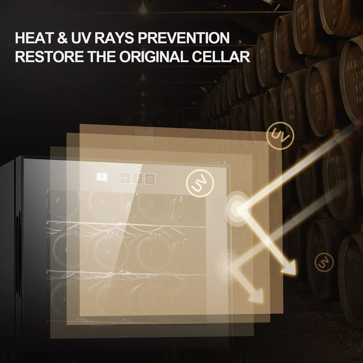 2025 Nevera para vino JINJUNYE, enfriador compacto para 12 botellas, mini bodega de mostrador con control de temperatura, nevera para vino independiente con puerta de vidrio para el hogar, oficina, bar, regalo para hombres
