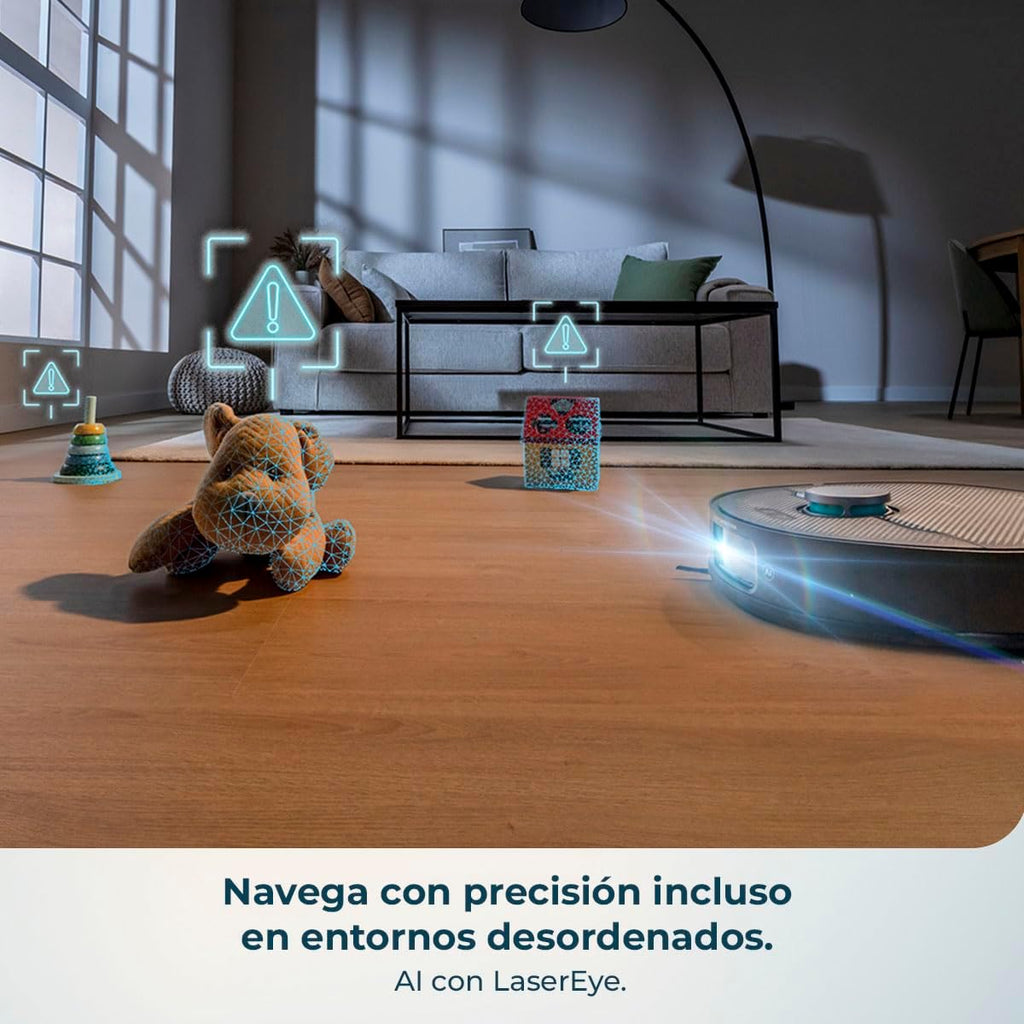 Cecotec Roboter-Staubsauger und Wischroboter mit KI und Selbstreinigungsstation Conga X70. 15000Pa Saugmotor, 4-in-1-Station, Laser-Technologie, rotierende Mopps, Seitenbürste, App und Bluetooth