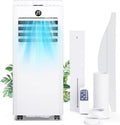 Aire Acondicionado Portatil 7000 BTU, Enfriamiento/Ventilador/Deshumidificación/Modo Sueño 4 en 1, Táctil/Mando a Distancia, Temporizador 24h, Ruedas 360°, Incluye Manguera de Escape & Kit de Ventana