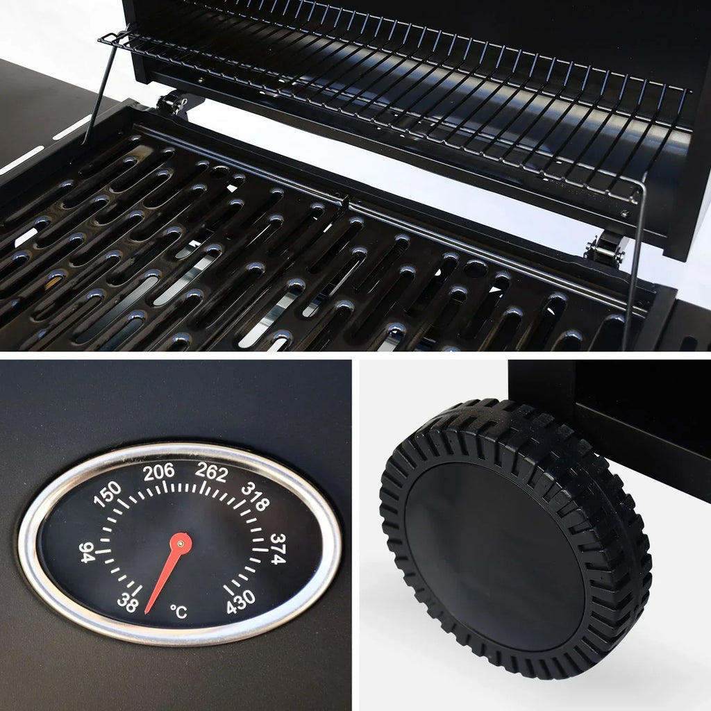 Gasgrill -treville 4 Schwarz- 4 Brenner + 1 Seitenkocher