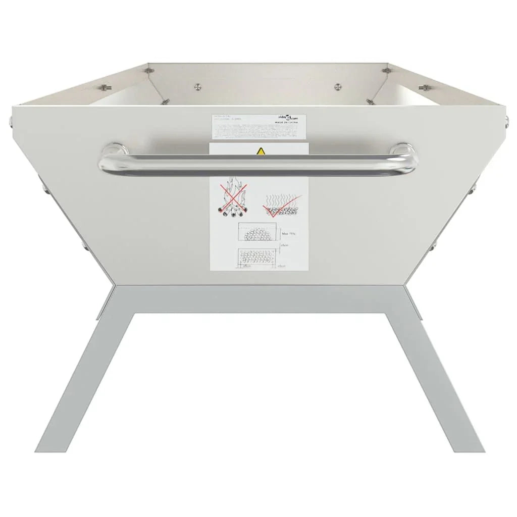 BBQ-Grillpfanne Edelstahl Silber 158x42x31 cm Vidaxl