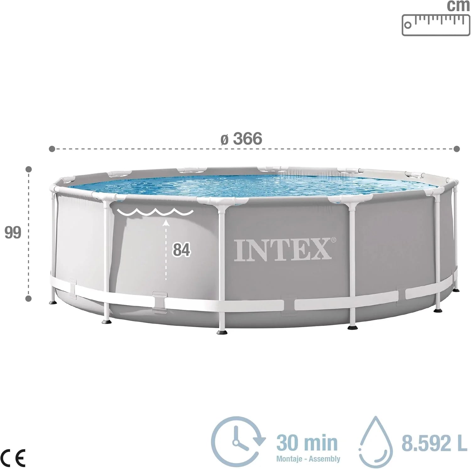 Intex 26716NP - Runder Aufstellpool Intex Prisma Frame 366x99 cm mit Filterpumpe