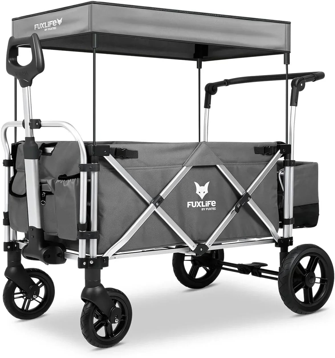 FUXTEC FX-CTL900 Premium Grey, Original Folding Trolley for Children, Ideal Garden, Beach or City, Push or Pull, Load up to 75 kg.
