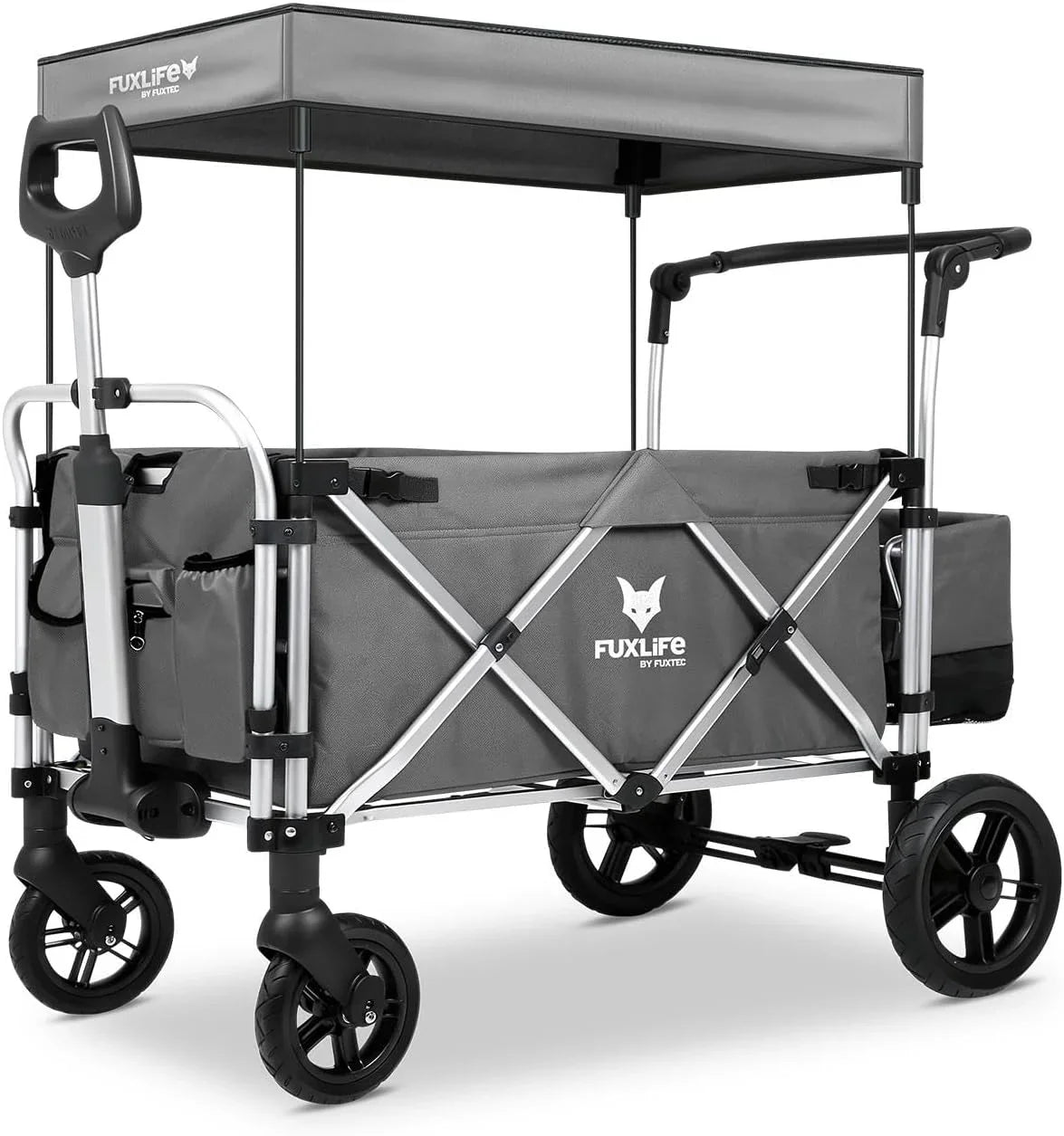 FUXTEC FX-CTL900 Premium Grey, Original Folding Trolley for Children, Ideal Garden, Beach or City, Push or Pull, Load up to 75 kg.