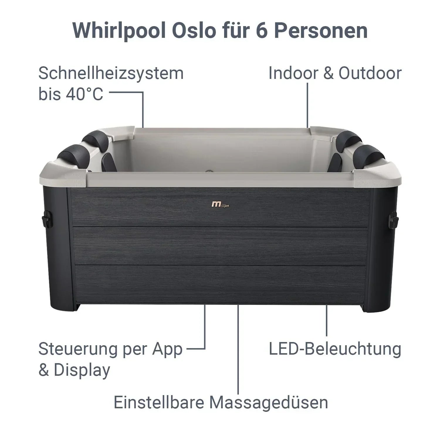 2026 Spa Whirlpool Oslo con iluminación LED