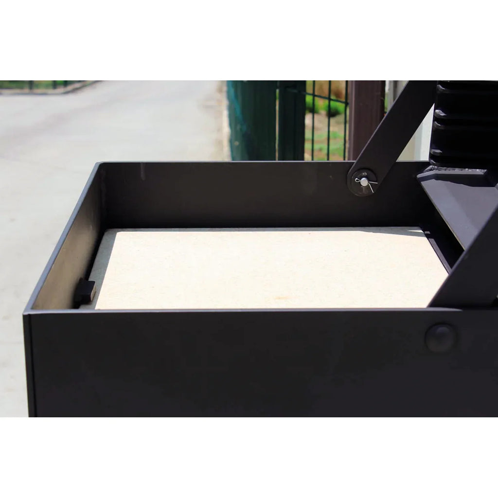 Tuozi - Bau-Grill für Holz und Kohle Modell Wall Ibbq mit Schutzplatte (schwarz - 58,5 x 57 x 114 cm) Art.-Nr.: 4200/2