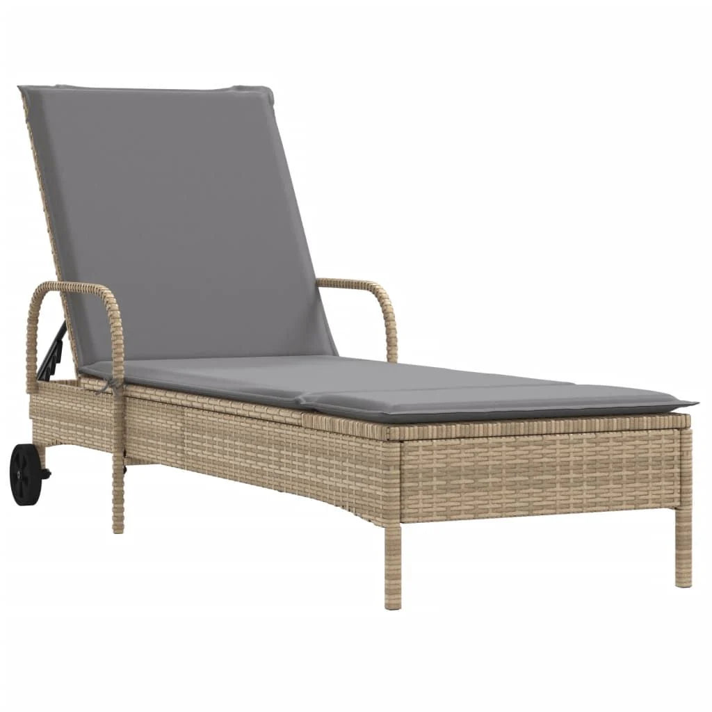 2x Sonnenliege | Stühle mit Kissen aus synthetischem Rattan Beige Cfw512621
