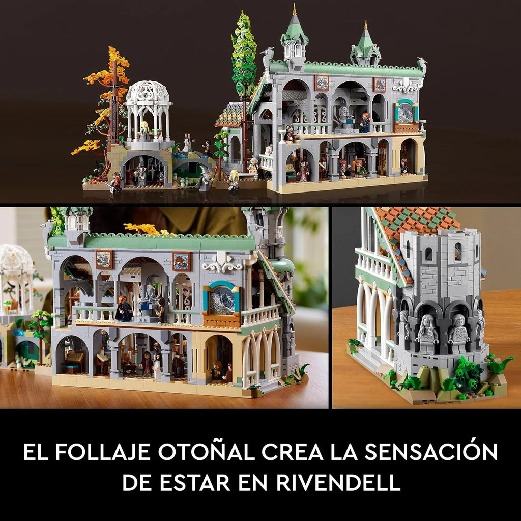 Icons EL SEÑOR DE LOS Anillos: RIVENDEL - Regalo por el Día del Padre - Maqueta para Construir de la Tierra Media - Gran Set con 15 Minifiguras Inc. Frodo, Bilbo, Gandalf y Legolas 10316