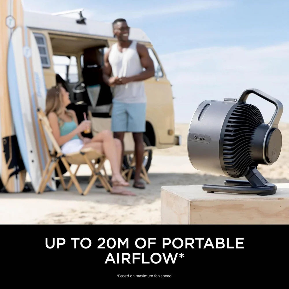 2025 Ventilador con nebulización Shark FlexBreeze HydroGo FA050UK – Solución portátil de enfriamiento ultra potente para interior y exterior (Carbón)