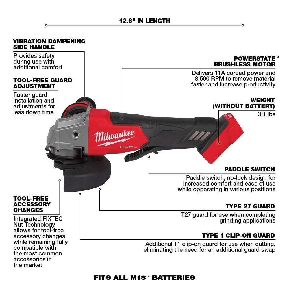 2025 Kit combinado M18 FUEL 18V con 7 herramientas y batería de 5,0 Ah de ion de litio sin escobillas