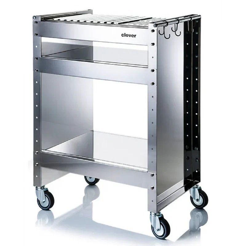Clover Holzkohlegrill aus Edelstahl mit Rädern,