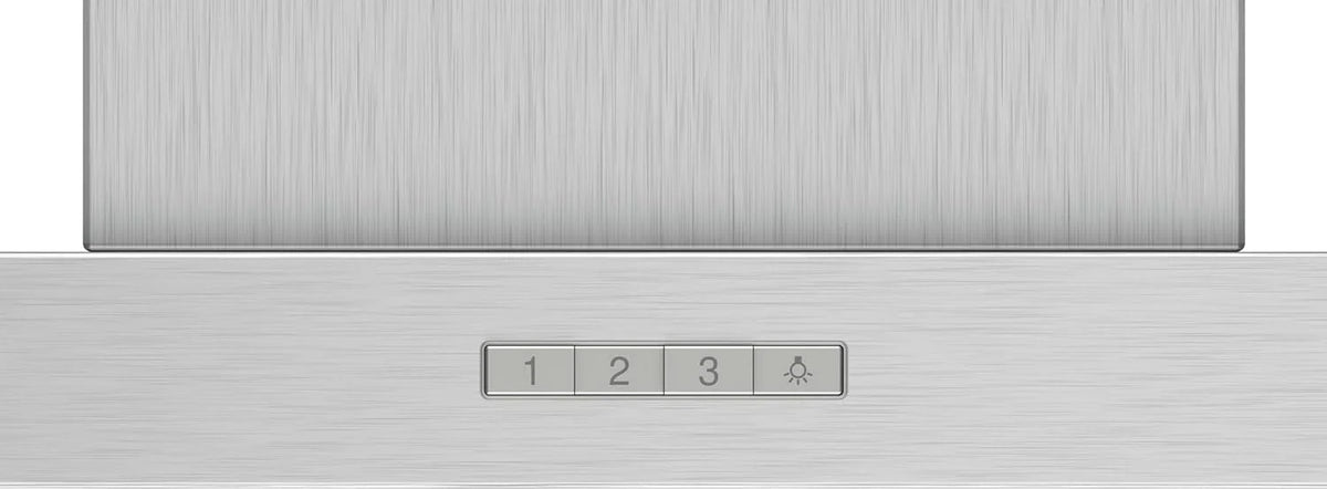 Bosch - Campana Extractora Decorativa de Pared, 90 cm, Serie 2, Control Mecánico, Iluminación LED, Acero Inoxidable, DWB96BC50