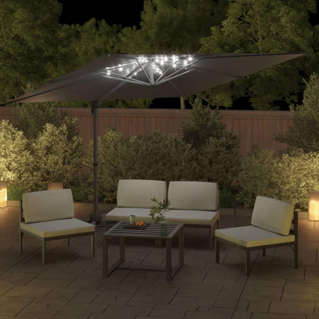 LED-Ampelschirm Anthrazit, 400 x 300 cm
