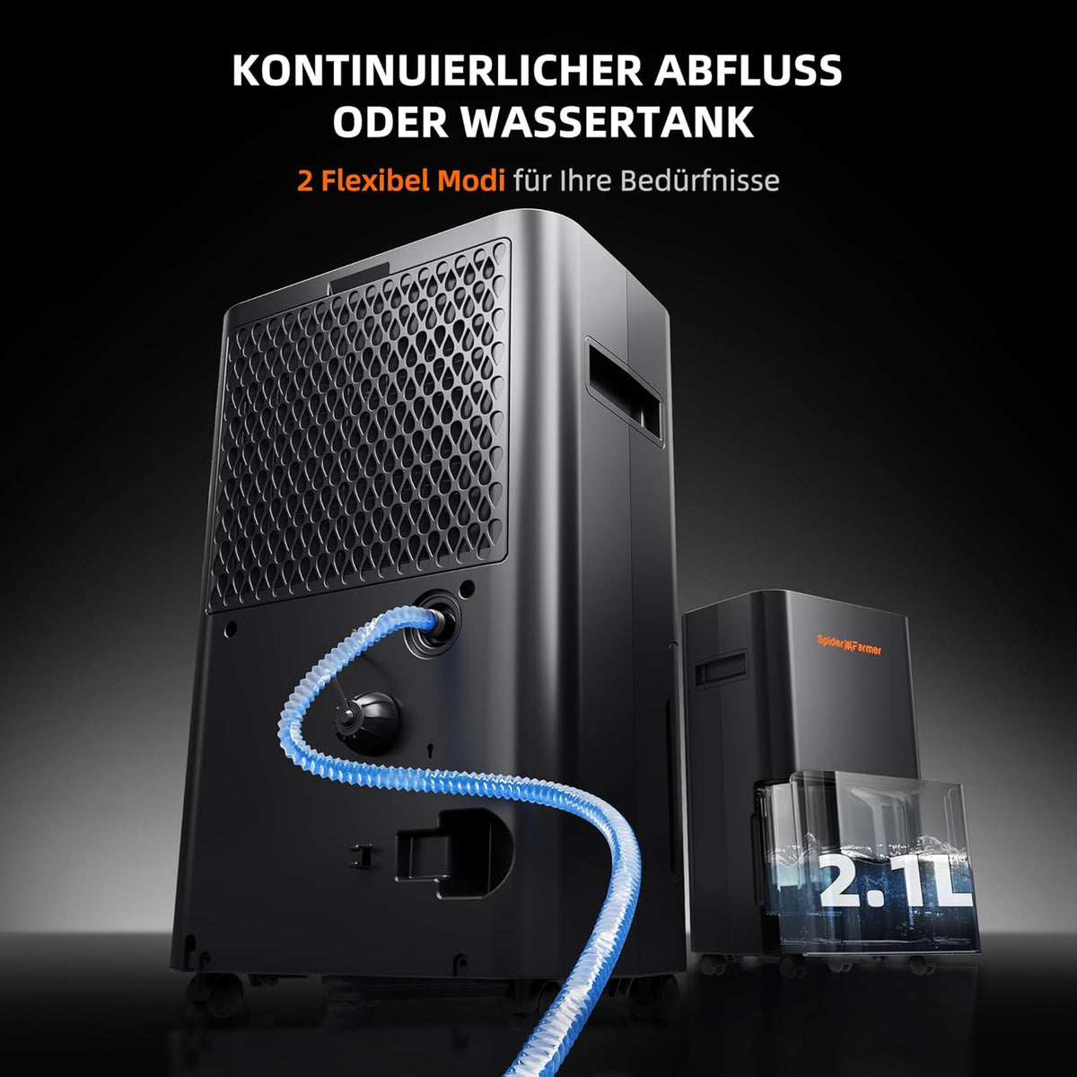 SPIDER FARMER Deshumidificador actualizado de 12 litros, deshumidificador eléctrico con cable RJ12, descongelación automática, función de temporizador de 24 horas, deshumidificador para tienda de