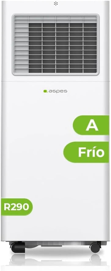 Aspes Aire Acondicionado Portátil, 9000 BTU. AAAP900F. Solo frío, Display LED Táctil, Temporizador, Mando a Distancia, Kit instalación ventana incluido, Clasificación Energética A