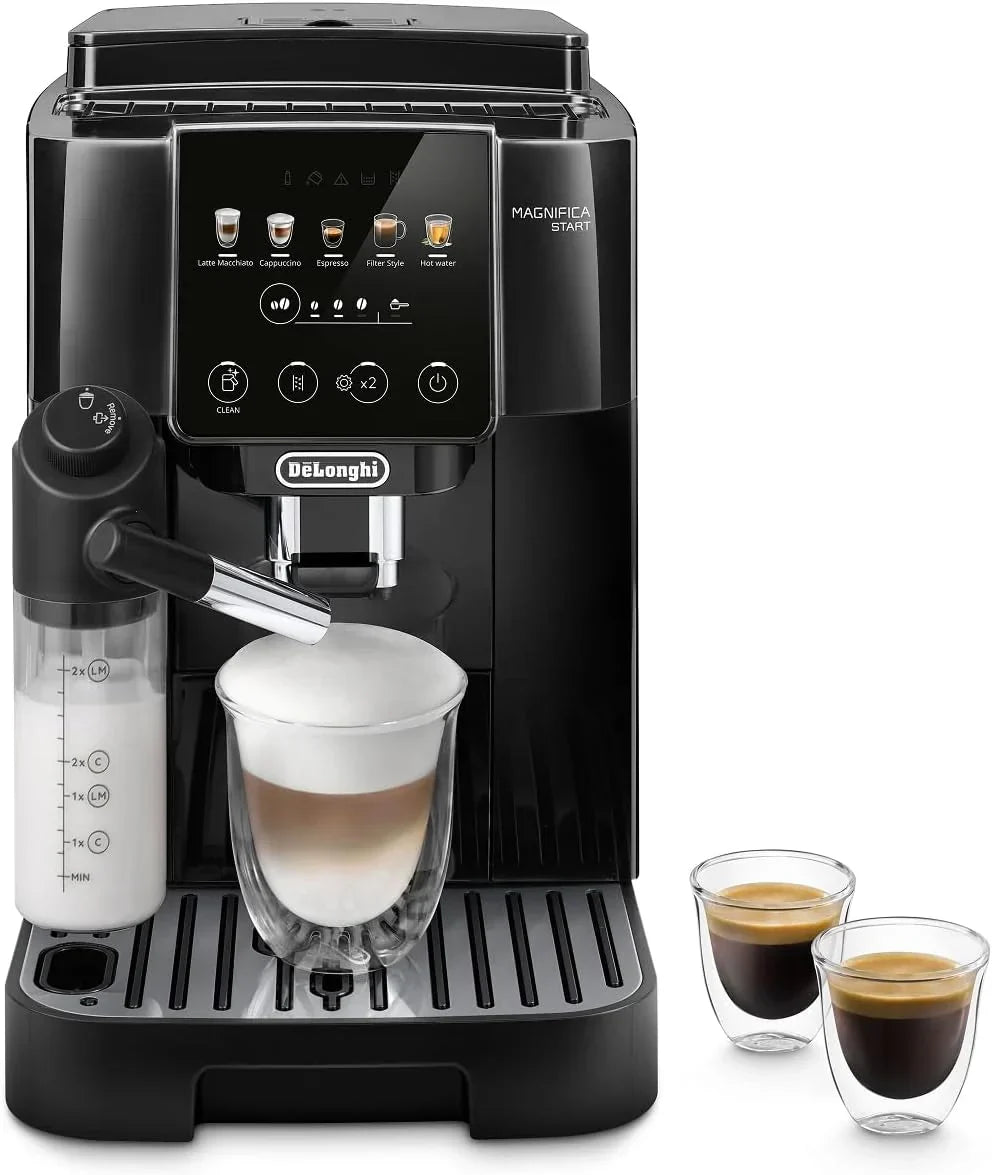 De'Longhi Magnifica Start Kaffeevollautomat, LatteCrema Milchsystem, 4 Direktwahltasten, Soft-Touch-Bedienfeld, Schwarz (ECAM220.91.B)