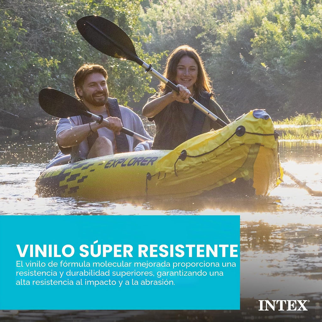 Intex Explorer K2 Kayak, 2-Person Inflatable Kayak Set with Aluminum Oars and High Output Air Pump