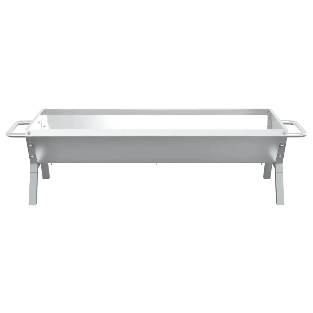 Bandeja Para Barbacoa Acero Inoxidable Plateado 118x42x30,5 Cm Vidaxl