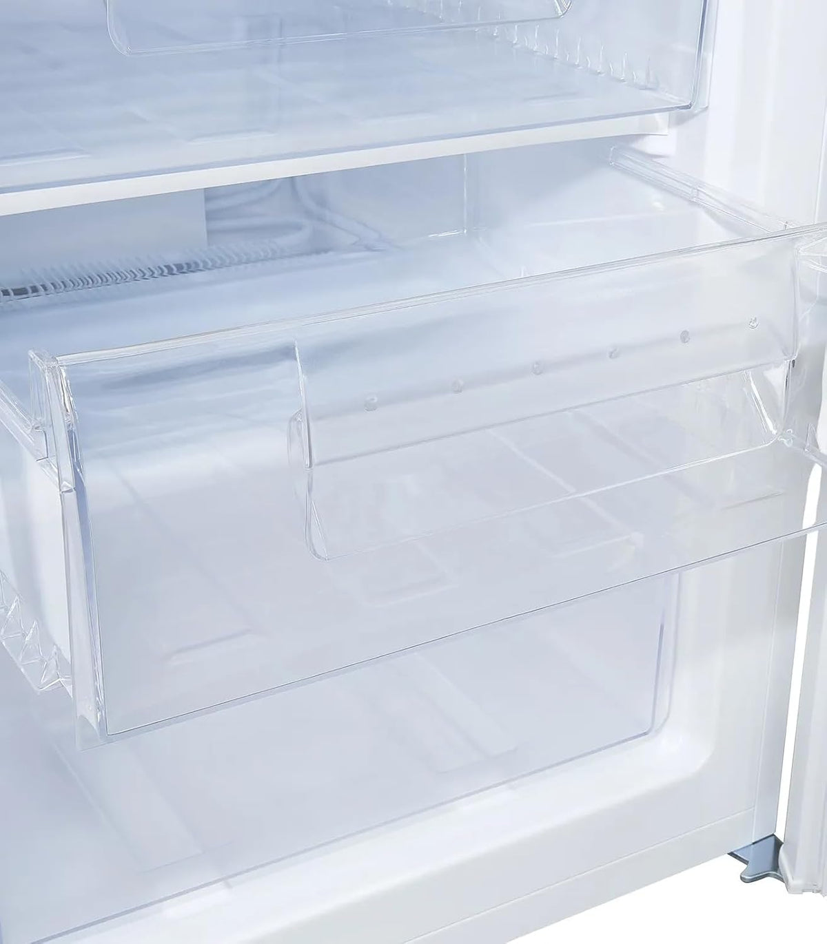 Exquisit® Gefrierschrank 91L, Weiß, Energieeffizienzklasse E, 4-Sterne-Gefrierfach, 4 transparente Schubladen, wechselbarer Türanschlag, Temperaturregelung, Maße (85,5 x 55,0 x 58,0 cm)