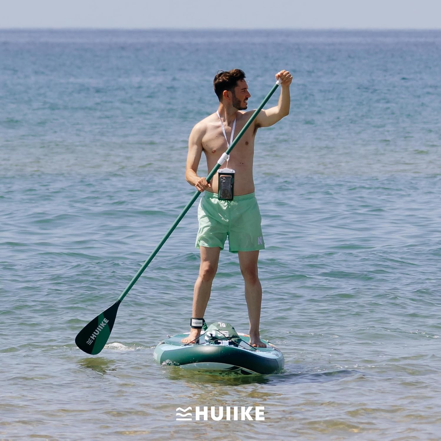 HUIIKE Tabla Paddle Surf Hinchable con Accesorios Incluidos, Remo, Quillas, Inflador. Stand Up Paddle Board Gran Estabilidad y Resistencia. 305 x 84 x 15 cm, Soporta hasta 130 kg