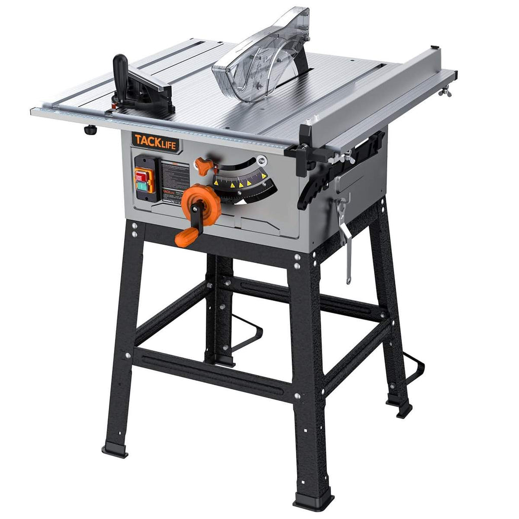 2026 TACKLIFE 10-Zoll-Tischkreissäge, 15-Ampere-Motor, 24-Zahn-Blatt, 4800 U/min, 45°-Gehrungsschnitt, Modell MTS01A