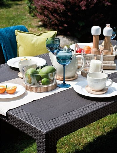 Gartenmöbel-Set CORFU FIESTA Keter Tisch Sofa Sessel für die Terrasse Graphit