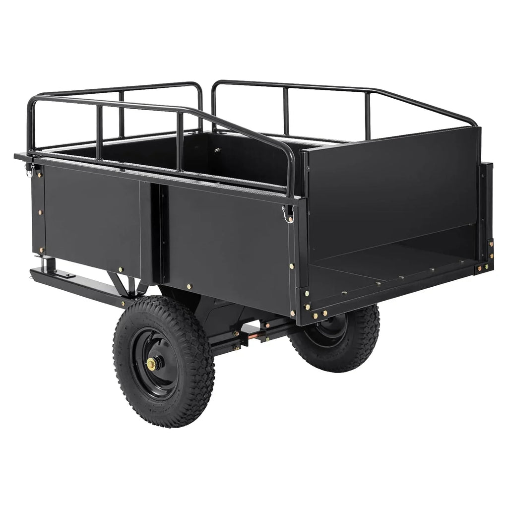 VEVOR Kippanhänger, Ladekapazität 340 kg, robuster Garten-Nutzanhänger mit abnehmbaren Seiten, 0,4 m³ Kipp-Transportwagen für Traktor, Rasenmäher, ATV, 200x66x76cm