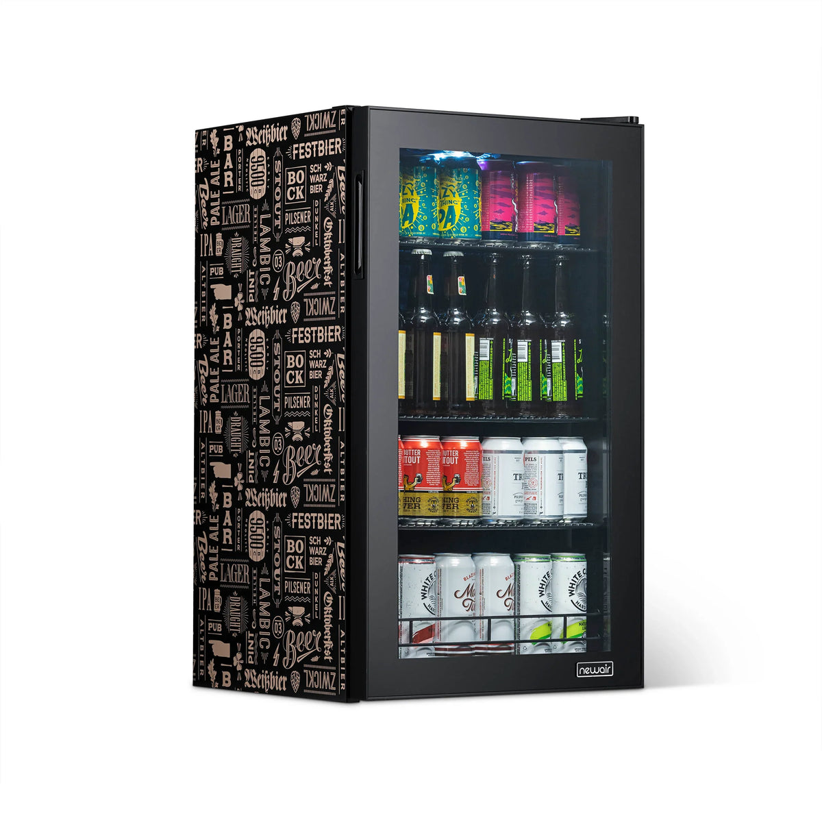 2025 Newair® Refrigerador de Bebidas Independiente "Cervezas del Mundo" – 126 Latas – 18,5"