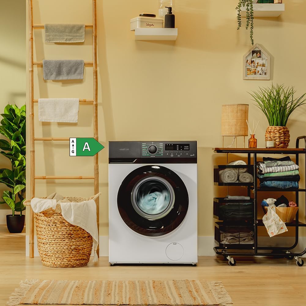 Cecotec Lavadora 8Kg de Carga Frontal Bolero DressCode 8300 Inverter A. 1950W, Revoluciones Programables hasta 1400 rpm, 15 Programas, Bajo Consumo, Motor Inverter Plus, Vapor SteamMax