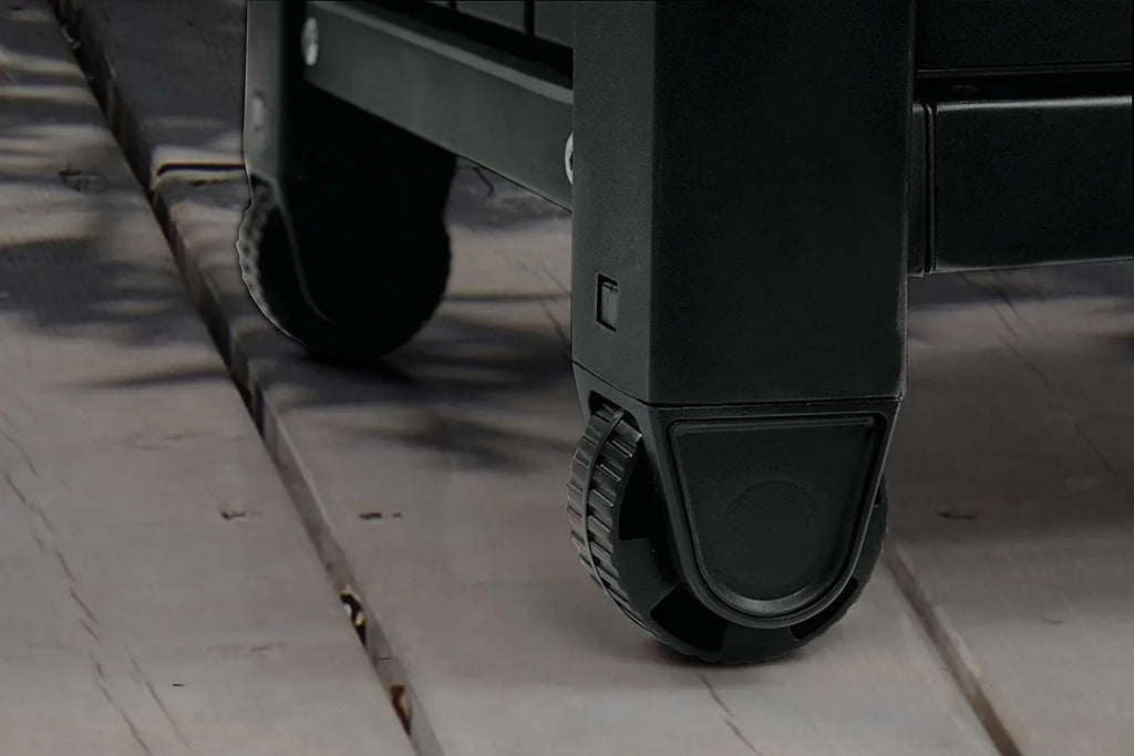 2025 Carro móvil de patio Keter Unity XL – Mesa de cocina exterior resistente a la intemperie con superficie de trabajo de acero inoxidable, espacio de almacenamiento con cerradura y accesorios