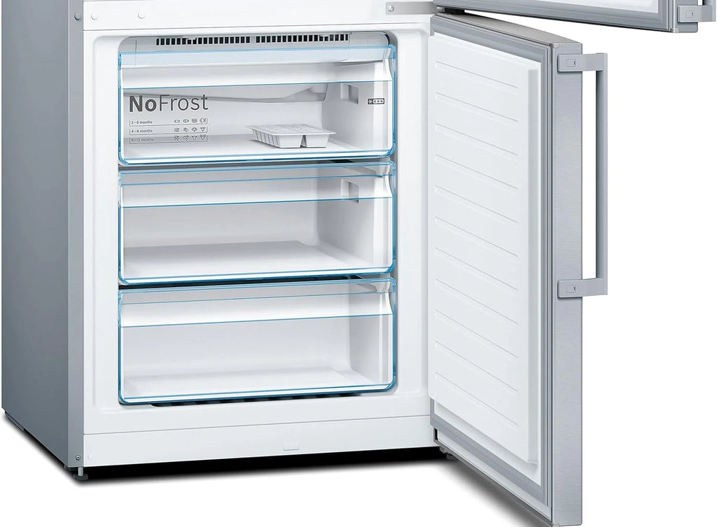 Bosch Serie 4 - Frigorífico combinado, NoFrost, alto 203 x ancho 70 cm, 438 L, Tecnología VitaFresh, Blanco - KGN49XIDQ