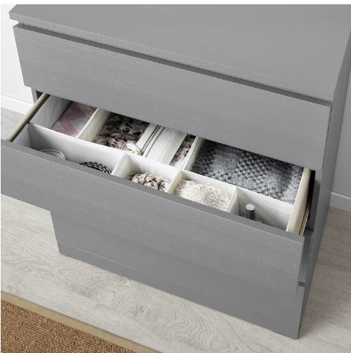 Cómoda MALM de 4 cajones IKEA, gris, 80x100 cm