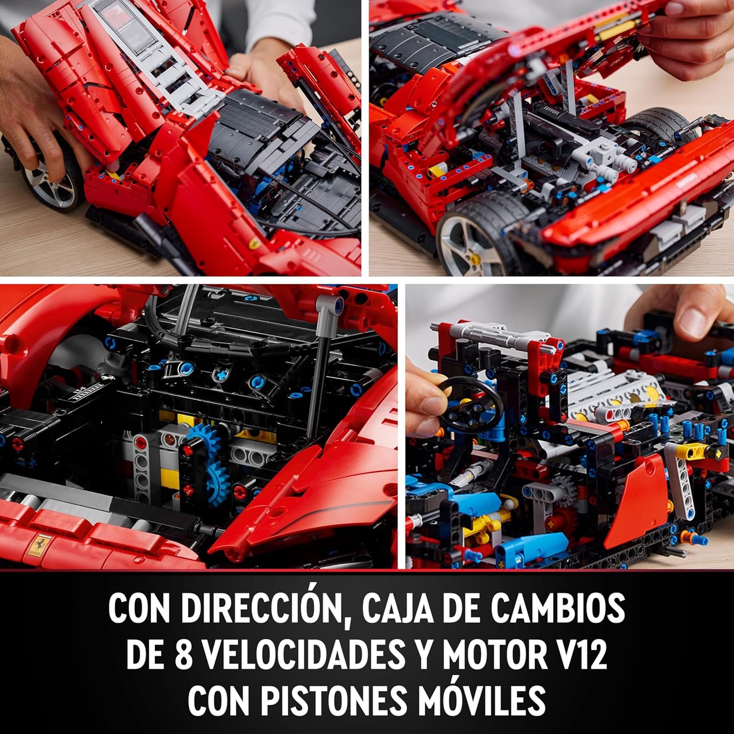 LEGO Technic Ferrari Daytona SP3, baubares rotes Supercar-Modell, Maßstab 1:8, Sammlergeschenk für Männer und Frauen, ultimatives Autokonzept 42143
